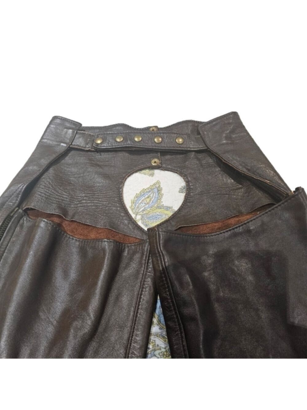 Leather Riding Chaps Custom Purple Chocolate Brown - Picture 5 of 8